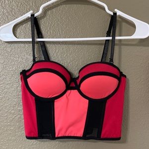 Bebe Colorblock Boned Corset Top Size XS